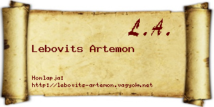 Lebovits Artemon névjegykártya